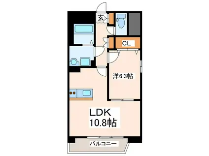 オーネスト九品寺(1LDK/7階)の間取り写真