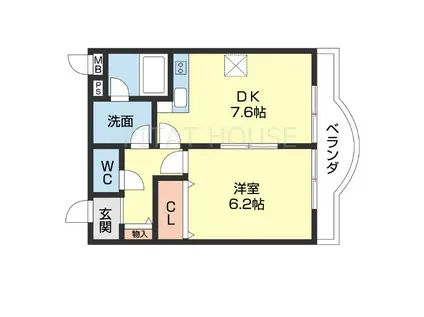 メゾン紀三井寺II(1DK/3階)の間取り写真