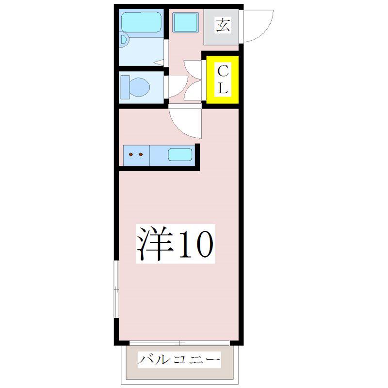 ロゼーヌ城西(ワンルーム/3階)の間取り写真