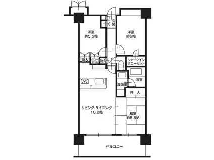 サンクレイドルいわきレジスタ(3LDK/9階)の間取り写真