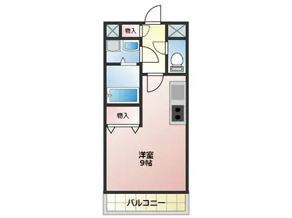 バウムガルテン(1K/2階)の間取り写真