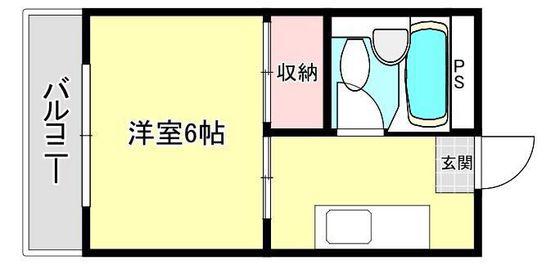 サンリオン(1K/4階)の間取り写真