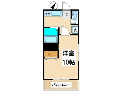 桂マンション(1K/2階)の間取り写真