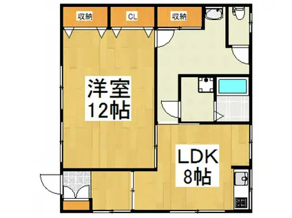 クレインテール(1LDK/1階)の間取り写真