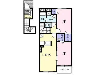 シンフォニー(2LDK/2階)の間取り写真