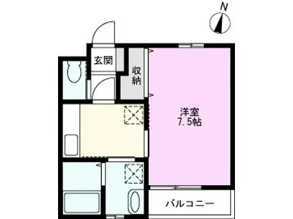 ピイアセボーレ弁天(1K/2階)の間取り写真