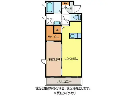 モダンコート(1LDK/1階)の間取り写真