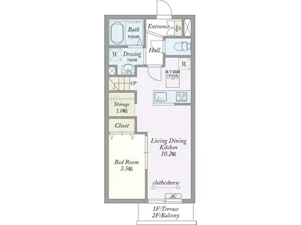クレイス横浜(1SLDK/1階)の間取り写真