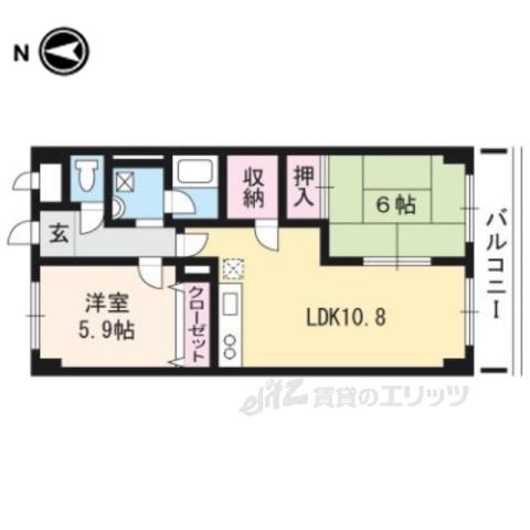 ビラクレール(2LDK/3階)の間取り写真