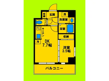 ソルエストラーダ(1DK/6階)の間取り写真