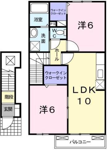 メゾン ド シュウ(2LDK/2階)の間取り写真