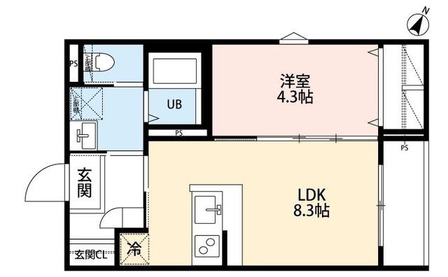 SENO阿佐ヶ谷(1LDK/1階)の間取り写真