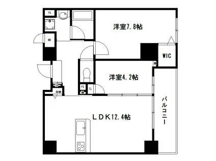 TISSAGE塩小路(2LDK/8階)の間取り写真