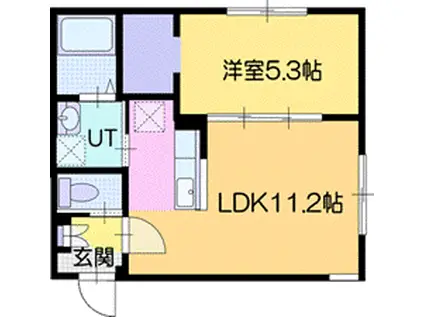 PARTERRE ARIAKE(1LDK/4階)の間取り写真