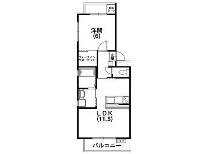 スマートライフ半田山(1LDK/2階)の間取り写真