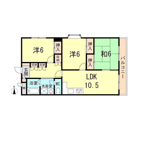 パークアヴェニュー(3LDK/4階)の間取り写真