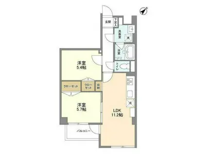 ROCKCOURT三田 ロックコート三田(2LDK/1階)の間取り写真