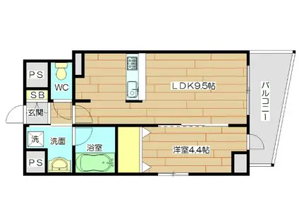 ヴィントルナート(1LDK/6階)の間取り写真