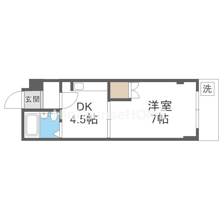 プラディオ放出(1DK/5階)の間取り写真