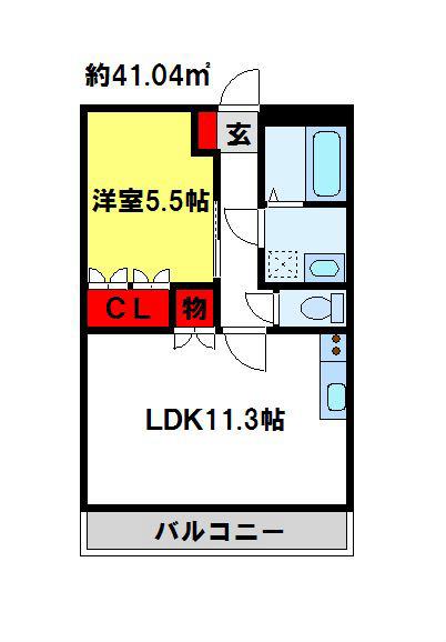 グリーン・ハイツ(1LDK/2階)の間取り写真