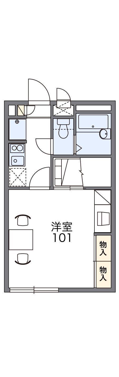 レオパレスさいわい(1K/1階)の間取り写真