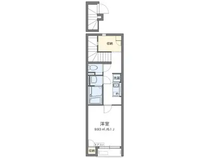 オカムラハイツ3(1K/2階)の間取り写真