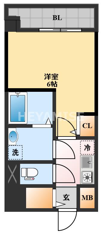 MODERN PALAZZO東本町(1K/6階)の間取り写真