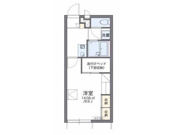 レオパレスNAGAMATI(1K/1階)の間取り写真