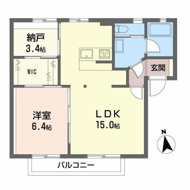 シンセリティ(1LDK/1階)の間取り写真