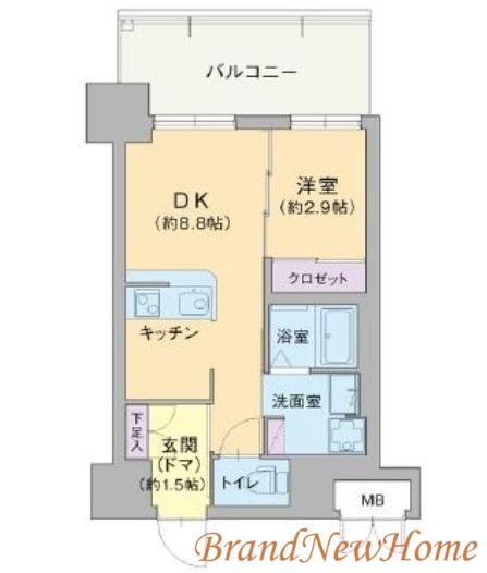 サザンクレスト七道シエル(1DK/7階)の間取り写真