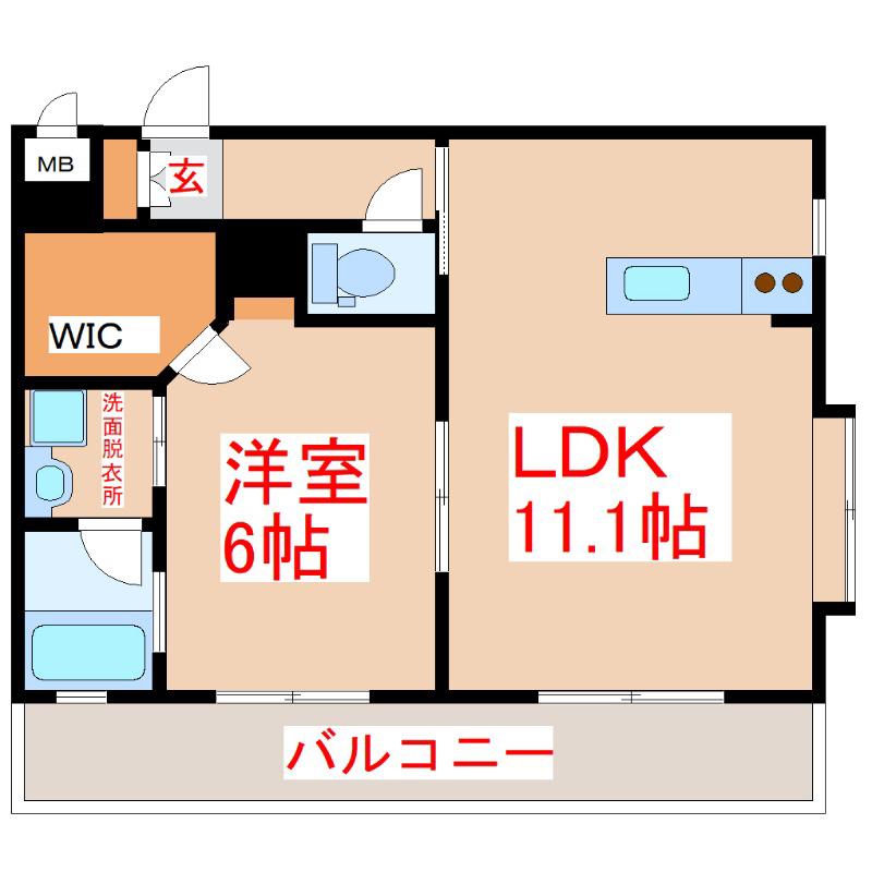 セントクレージュ参番館(1LDK/3階)の間取り写真