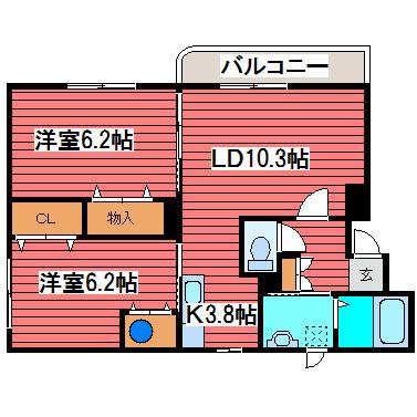 アトレ福住(2LDK/4階)の間取り写真