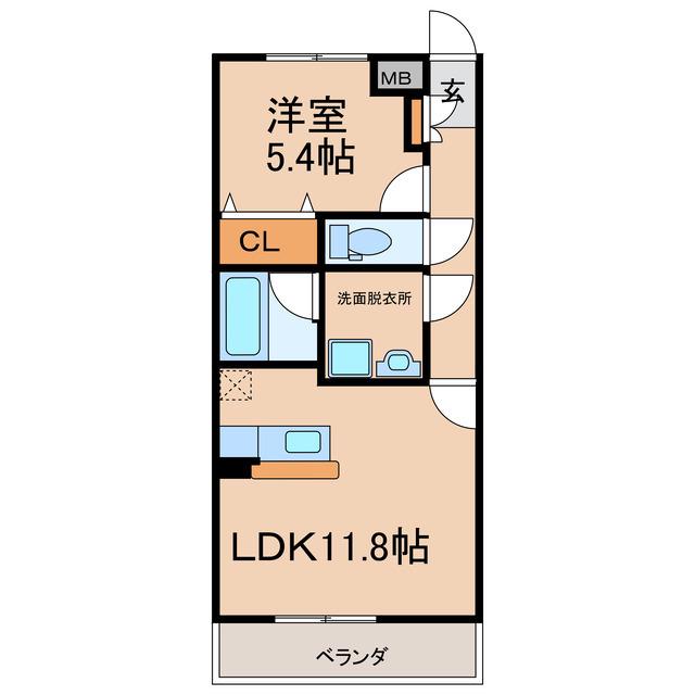メルローズ寿北II(1LDK/3階)の間取り写真