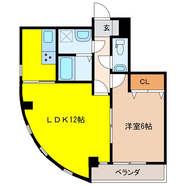 ルメルシエ(1LDK/9階)の間取り写真