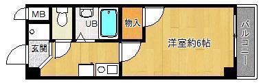 シングルマンション二見(1K/3階)の間取り写真