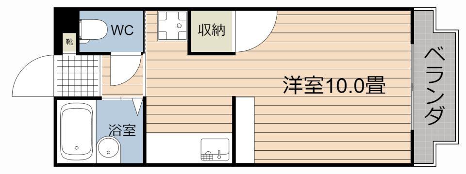 旭ビル(ワンルーム/3階)の間取り写真