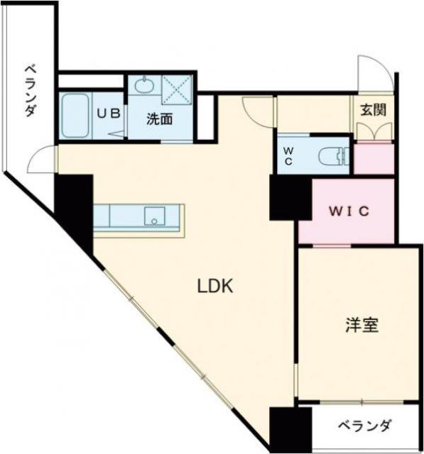 ラハイナビル(1LDK/4階)の間取り写真