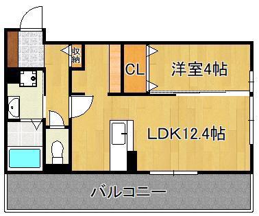D-ROOM KASUMI(1LDK/2階)の間取り写真