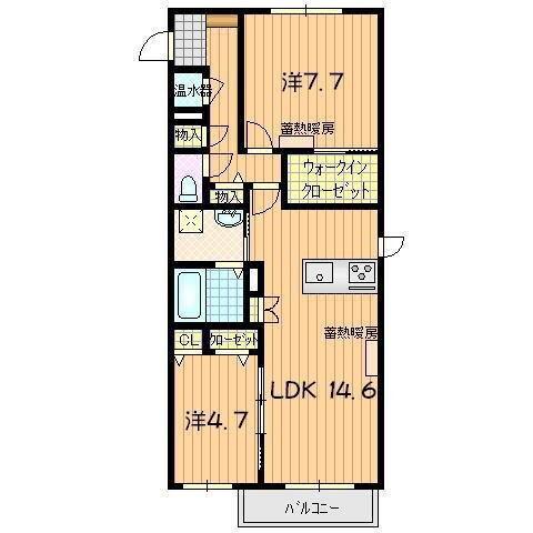 BEL AMER(2LDK/2階)の間取り写真