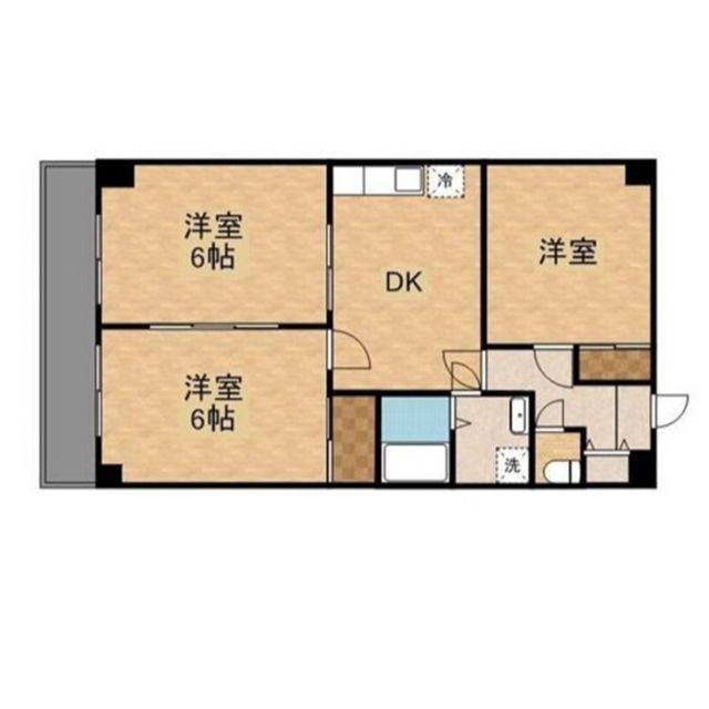 パークヒルズ立山(3DK/3階)の間取り写真