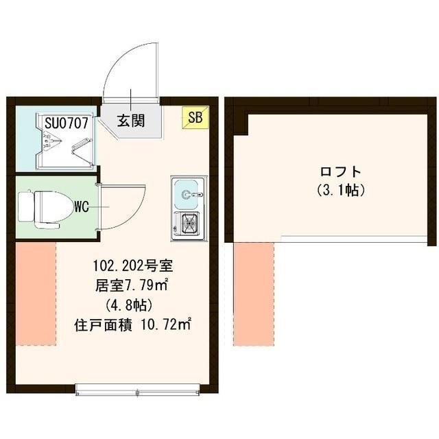 フレシール尾久(ワンルーム/2階)の間取り写真