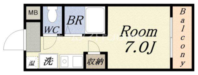 LAKIAMAISON弁天町(1K/7階)の間取り写真