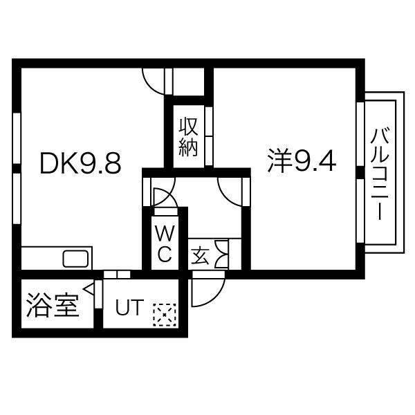 メゾンシュクセ A棟(1LDK/1階)の間取り写真