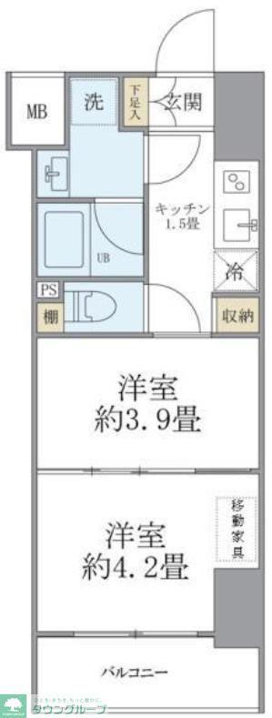 フェリーチェ錦糸町(2K/11階)の間取り写真