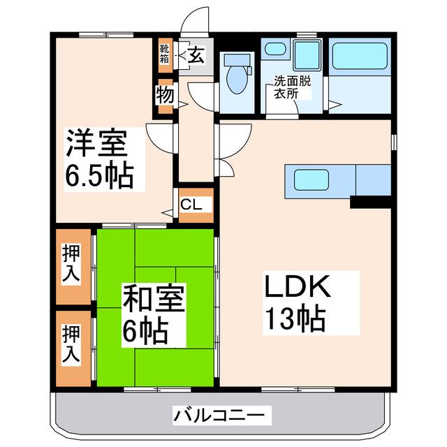 メゾン・ド・レカン(2LDK/1階)の間取り写真