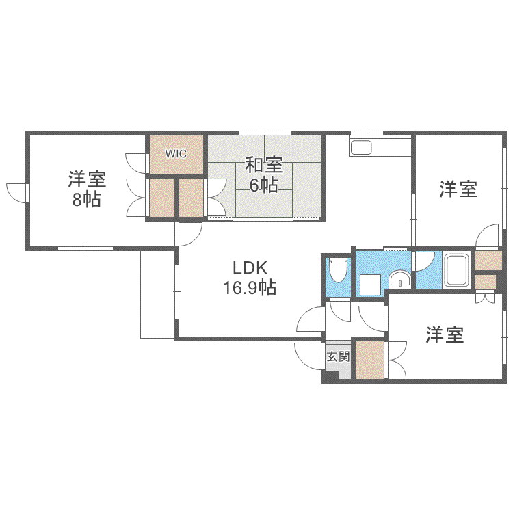 ヌーヴェルメゾン21(4LDK/1階)の間取り写真