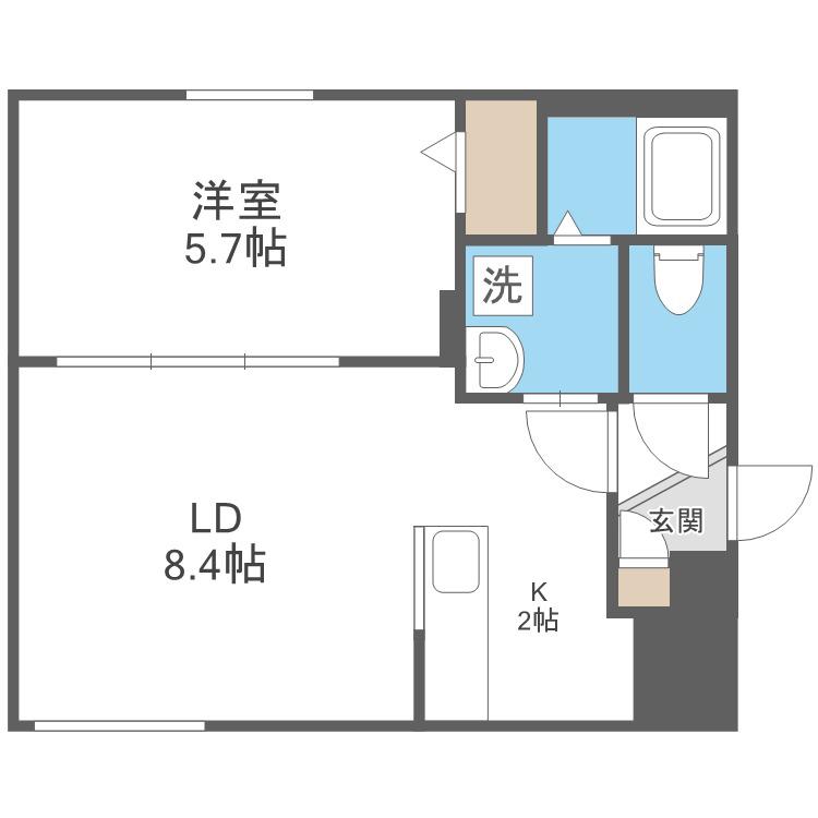 LUMIC平岸(1LDK/1階)の間取り写真