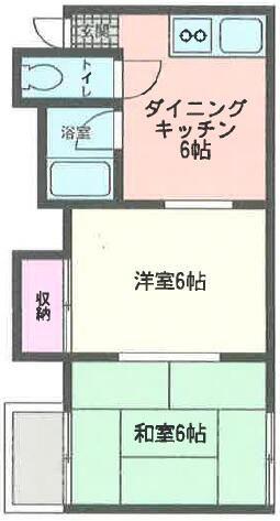 モンフィス大鶴(2DK/3階)の間取り写真