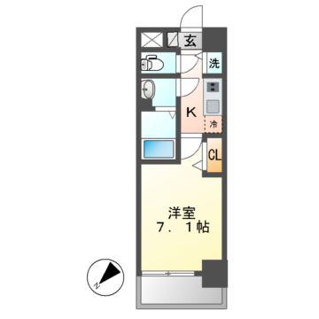 プレサンス上前津グレース(1K/8階)の間取り写真