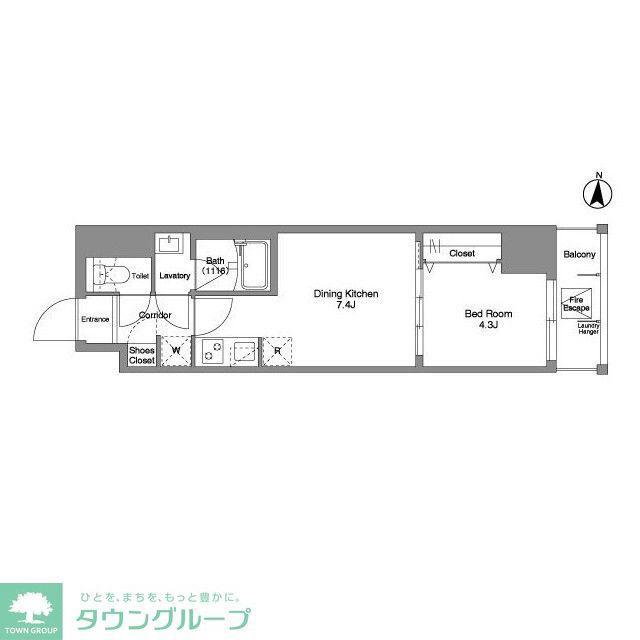 DAFFITTO錦糸町(1DK/7階)の間取り写真